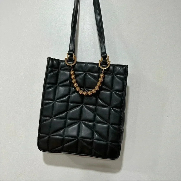 Zara black quilted tote bag - Picture 2 of 6